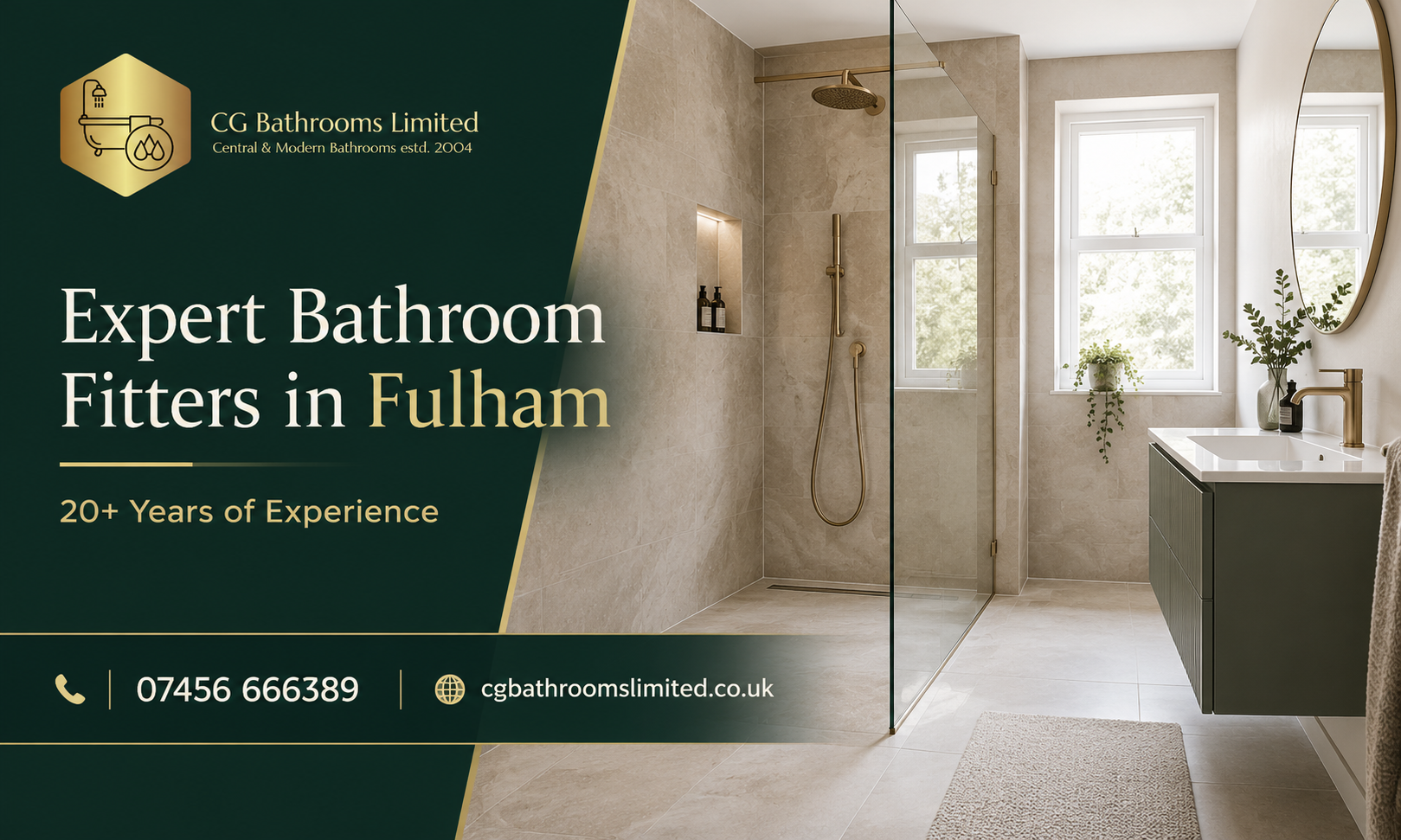 Expert bathroom fitters in Fulham - 20+ Years of Experience